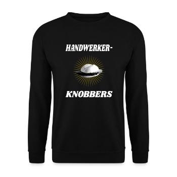 Handwerker-Knobbers Franken Lustiges Geschenk - Unisex Pullover - Schwarz - Vorne - Alina (178cm) & Michal (187cm)