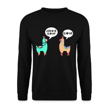 Como Se Llama Alpaca disant costume de lama cadeau - Sweat-shirt Unisexe - noir - Devant - Alina (178cm) & Michal (187cm)