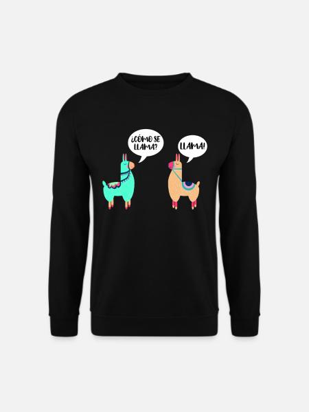 Como Se Llama Alpaka Spruch Geschenk Lama Kostüm - Unisex Pullover - Schwarz