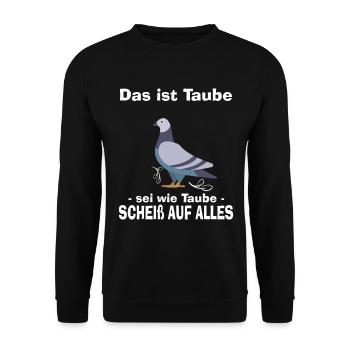 Tauben - Unisex Pullover - Schwarz - Vorne - Alina (178cm) & Michal (187cm)