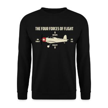plane - Unisex Sweatshirt - black - Front - Alina (178cm) & Michal (187cm)