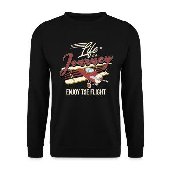 Flugzeug - Unisex Pullover - Schwarz - Vorne - Alina (178cm) & Michal (187cm)