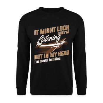 Modellflugzeug - Unisex Pullover - Schwarz - Vorne - Alina (178cm) & Michal (187cm)