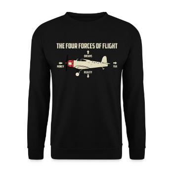 Flugzeug - Unisex Pullover - Schwarz - Vorne - Alina (178cm) & Michal (187cm)