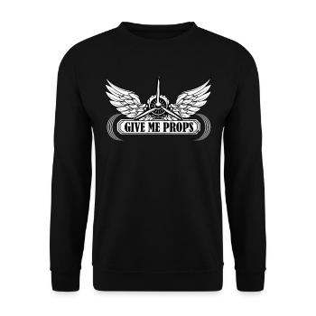 Flugzeug - Unisex Pullover - Schwarz - Vorne - Alina (178cm) & Michal (187cm)