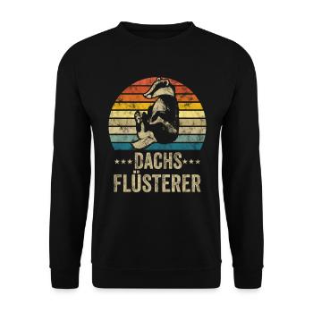 Dachs Flüsterer - Unisex Pullover - Schwarz - Vorne - Alina (178cm) & Michal (187cm)