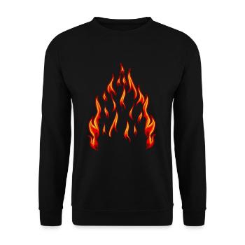 Fire Flame Brand Inferno Flame Fiery Heat - Unisex Sweatshirt - black - Front - Alina (178cm) & Michal (187cm)