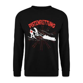 Pistenrettung Geschenk Shirt - Unisex Pullover - Schwarz - Vorne - Alina (178cm) & Michal (187cm)