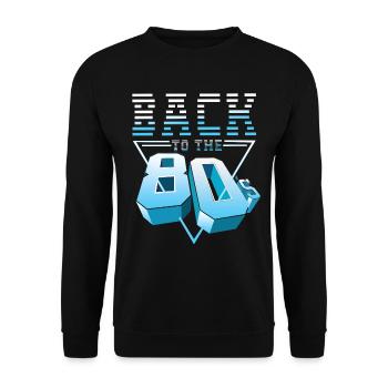 80s 80s party 80s fashion 80s music - Unisex Sweatshirt - black - Front - Alina (178cm) & Michal (187cm)
