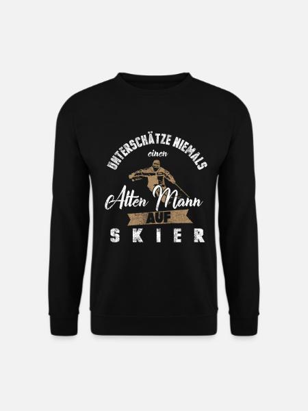 Ski Skier Alter Mann Wintersport Skisport Geschenk - Unisex Pullover - Schwarz