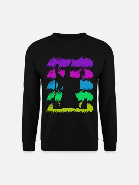 Zauberei Silhuette mit Retro Farben - Unisex Pullover - Schwarz