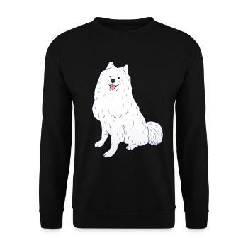 Samoyed - Unisex Sweatshirt - black - Front - Alina (178cm) & Michal (187cm)