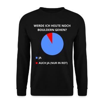 Lustiger Bouldern Spruch Kreisdiagramm für Boulder - Unisex Pullover - Schwarz - Vorne - Alina (178cm) & Michal (187cm)