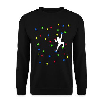 Bouldering Motif Gift Mur de bloc avec Bou coloré - Sweat-shirt Unisexe - noir - Devant - Alina (178cm) & Michal (187cm)