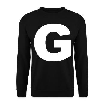 Initial letter G - Unisex Sweatshirt - black - Front - Alina (178cm) & Michal (187cm)