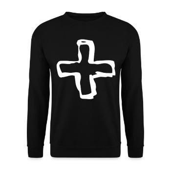 Plus Mathe Bindestrich - Unisex Pullover - Schwarz - Vorne - Alina (178cm) & Michal (187cm)