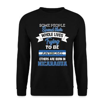 Born in Nicaragua - Unisex Sweatshirt - black - Front - Alina (178cm) & Michal (187cm)