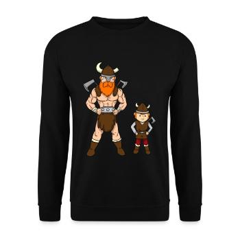 Viking Father Son - Sweat-shirt Unisexe - noir - Devant - Alina (178cm) & Michal (187cm)