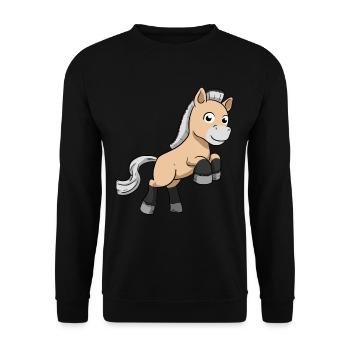 Fjord Horse - Unisex Sweatshirt - black - Front - Alina (178cm) & Michal (187cm)
