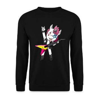 Licorne en métal lourd - Sweat-shirt Unisexe - noir - Devant - Alina (178cm) & Michal (187cm)
