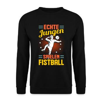 Faustballspieler Faustballer Faustball - Unisex Pullover - Schwarz - Vorne - Alina (178cm) & Michal (187cm)