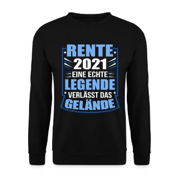 Rente 2021 Eine Echte Legende Verlässt Das Gelände - Unisex Pullover - Schwarz - Vorne - Alina (178cm) & Michal (187cm)
