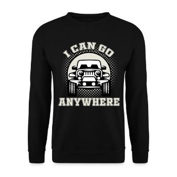 Displacement off-road vehicle - Unisex Sweatshirt - black - Front - Alina (178cm) & Michal (187cm)