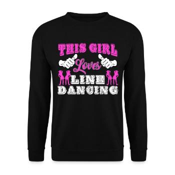 Linedance, Line dancing Linedancer - Unisex Pullover - Schwarz - Vorne - Alina (178cm) & Michal (187cm)