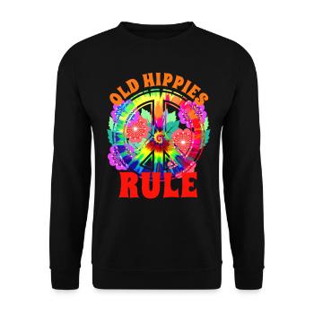 Signe de paix hippie fleurs - Sweat-shirt Unisexe - noir - Devant - Alina (178cm) & Michal (187cm)