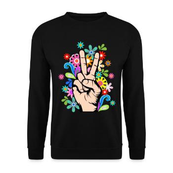 Paix Chers signes de paix Peace - Sweat-shirt Unisexe - noir - Devant - Alina (178cm) & Michal (187cm)