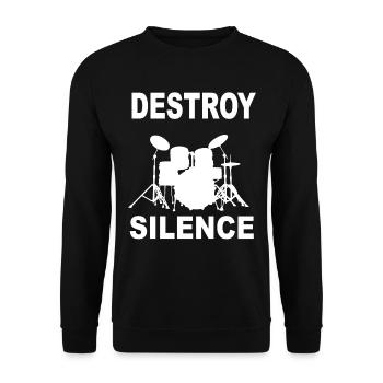 Drums drummer musical instrument band - Unisex Sweatshirt - black - Front - Alina (178cm) & Michal (187cm)