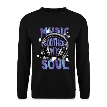 Music soothes my soul Musik beruhigt meine Seele - Unisex Sweatshirt - black - Front - Alina (178cm) & Michal (187cm)