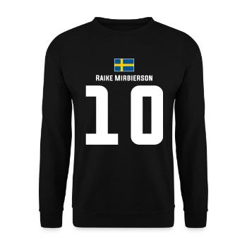 Schwedische Namen Fußball Sauf Mallorca Trikot - Unisex Pullover - Schwarz - Vorne - Alina (178cm) & Michal (187cm)