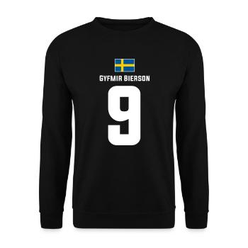 Schwedische Namen Fußball Sauf Mallorca Trikot - Unisex Pullover - Schwarz - Vorne - Alina (178cm) & Michal (187cm)