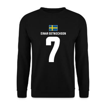 Schwedische Namen Fußball Sauf Mallorca Trikot - Unisex Pullover - Schwarz - Vorne - Alina (178cm) & Michal (187cm)