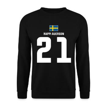 Schwedische Namen Fußball Sauf Mallorca Trikot - Unisex Pullover - Schwarz - Vorne - Alina (178cm) & Michal (187cm)