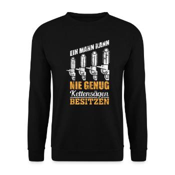 Forstwirt Kettensägen Handwerker Beruf Geschenk - Unisex Pullover - Schwarz - Vorne - Alina (178cm) & Michal (187cm)