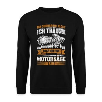 Forstwirt Motorsäge Geschenk - Unisex Pullover - Schwarz - Vorne - Alina (178cm) & Michal (187cm)