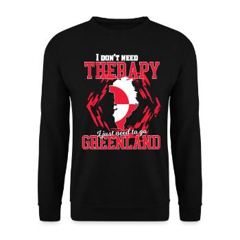 Je n'ai pas besoin de thérapie - Groenland - Sweat-shirt Unisexe - noir - Devant - Alina (178cm) & Michal (187cm)