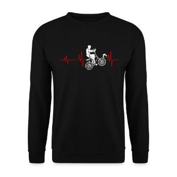 Radball Herzschlag Radballer - Unisex Pullover - Schwarz - Vorne - Alina (178cm) & Michal (187cm)