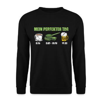 Panzerfahrer Panzer Kampfwagen Bundeswehr - Unisex Pullover - Schwarz - Vorne - Alina (178cm) & Michal (187cm)