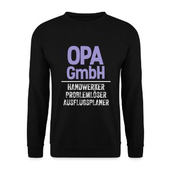 Opa Gmbh Geschenkidee Geburtstag lustig - Unisex Pullover - Schwarz - Vorne - Alina (178cm) & Michal (187cm)