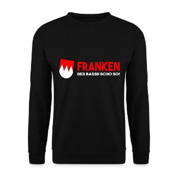 Franken Des Bassd Scho So - Unisex Pullover - Schwarz - Vorne - Alina (178cm) & Michal (187cm)