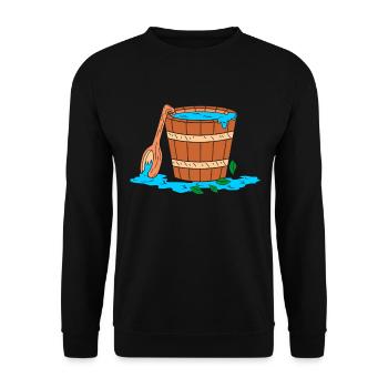 Sauna bucket - Unisex Sweatshirt - black - Front - Alina (178cm) & Michal (187cm)