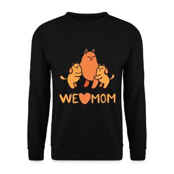Katze, Katzen, Ich liebe Katzen, Kätzchen - Unisex Pullover - Schwarz - Vorne - Alina (178cm) & Michal (187cm)