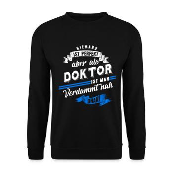 Doktor Doktortitel Doktorarbeit - Unisex Pullover - Schwarz - Vorne - Alina (178cm) & Michal (187cm)