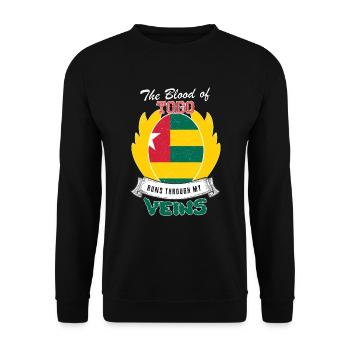 Togo Blut fliesst durch meine Venen - Unisex Pullover - Schwarz - Vorne - Alina (178cm) & Michal (187cm)