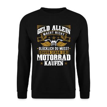 Biker Geschenkidee - Unisex Pullover - Schwarz - Vorne - Alina (178cm) & Michal (187cm)