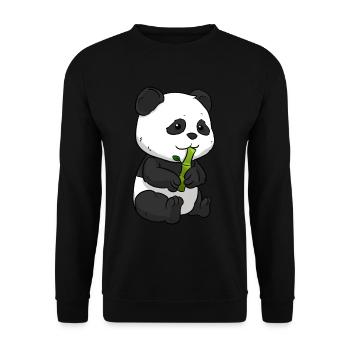 Panda bamboo panda bear - Unisex Sweatshirt - black - Front - Alina (178cm) & Michal (187cm)