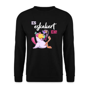 Es Eskaliert Eh - Unisex Pullover - Schwarz - Vorne - Alina (178cm) & Michal (187cm)
